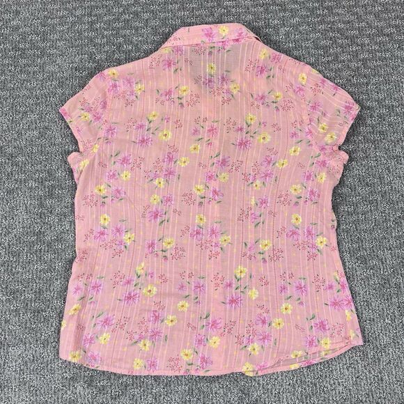 ALC At Last Shirt Womens Large Button Floral Cottagecore Everyday Pink - Picture 9 of 9